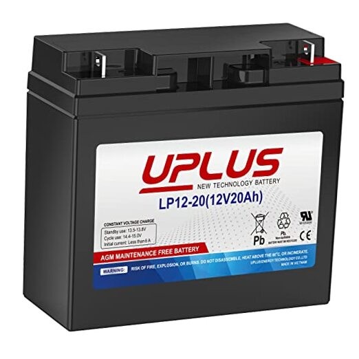 UPLUS LP12-20 12V 20Ah AGM Battery, Rechargeable SLA Deep LP12-20 (12V 20Ah)