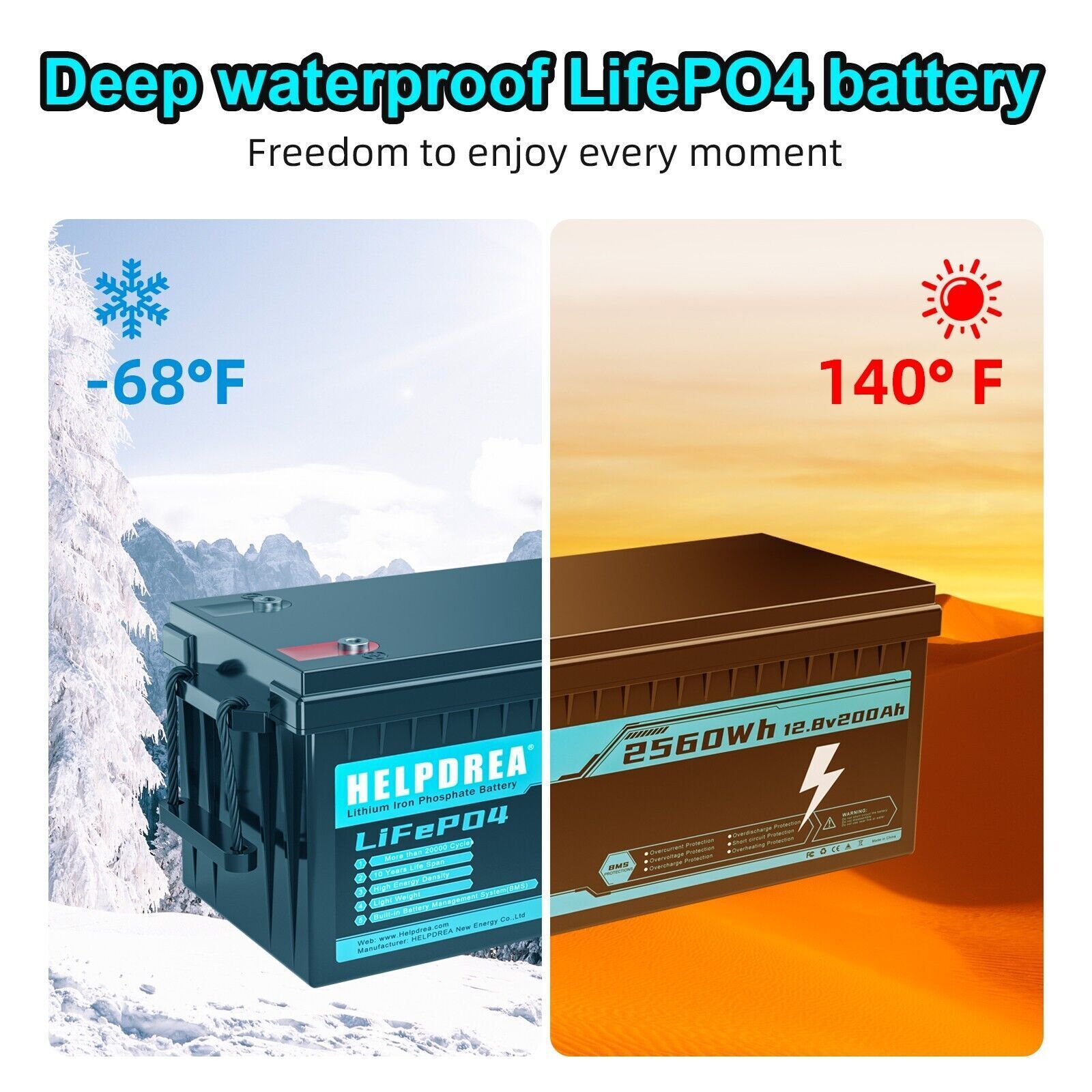 Deep Cycle AGM Battery 12 Volt 200Ah 200A Max Discharge Current Off-Grid RV Home