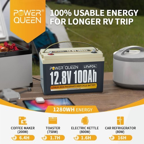 12V 50Ah 100Ah 200Ah Lithium Battery Deep Cycle LiFePO4 for Solar RV Off-grid