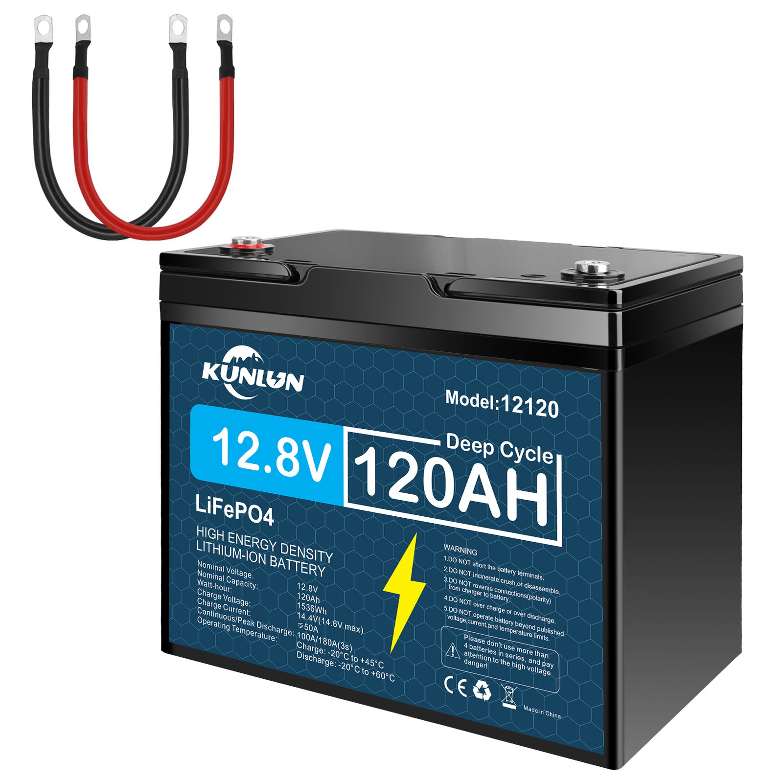 120Ah LiFePO4 Deep Cycle Battery – Group 24 RV Solar Marine Camping 100A BMS