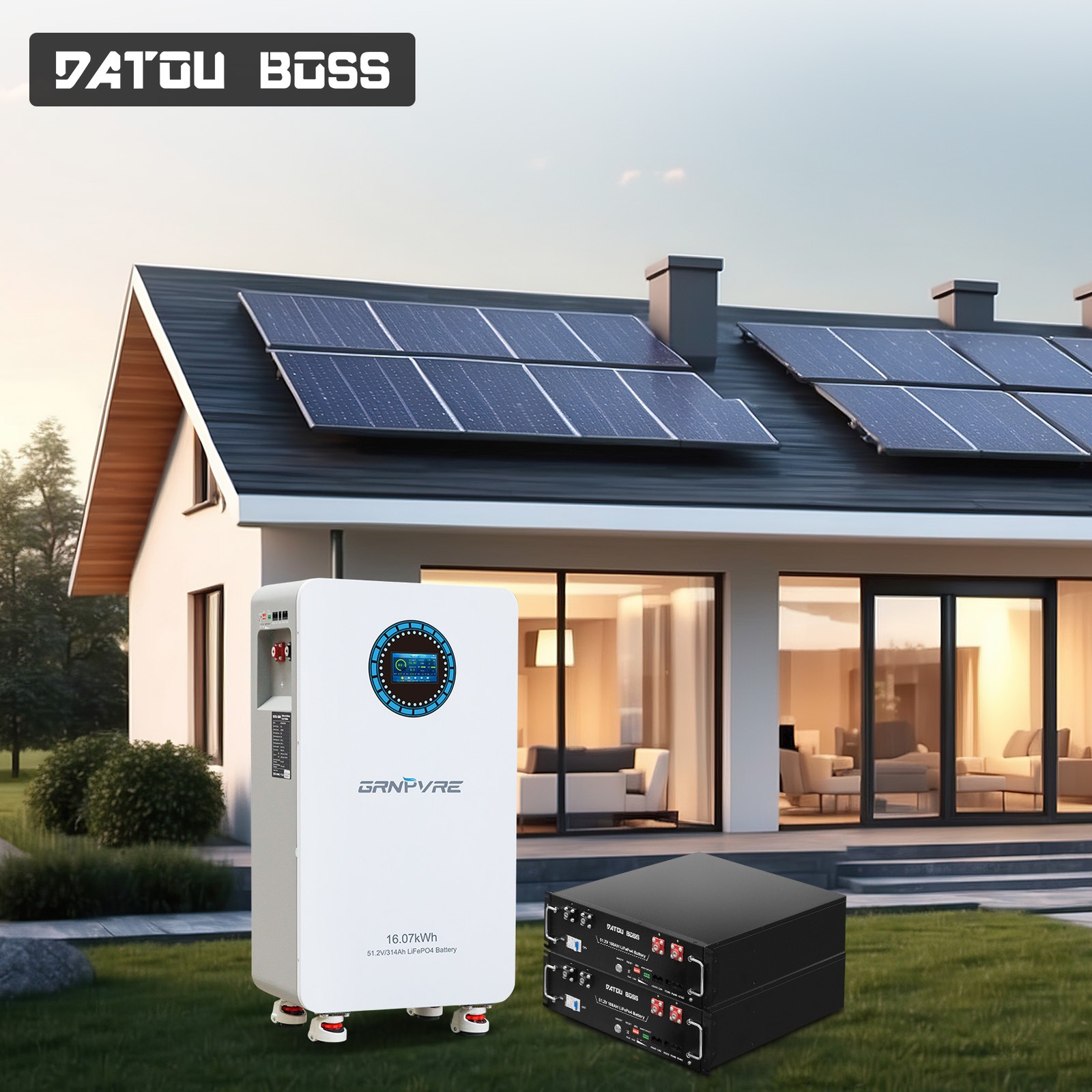 8PACK 48V 314Ah 16.07kwh Lithium Battery LiFePO4 for RV Solar Off-grid BMS
