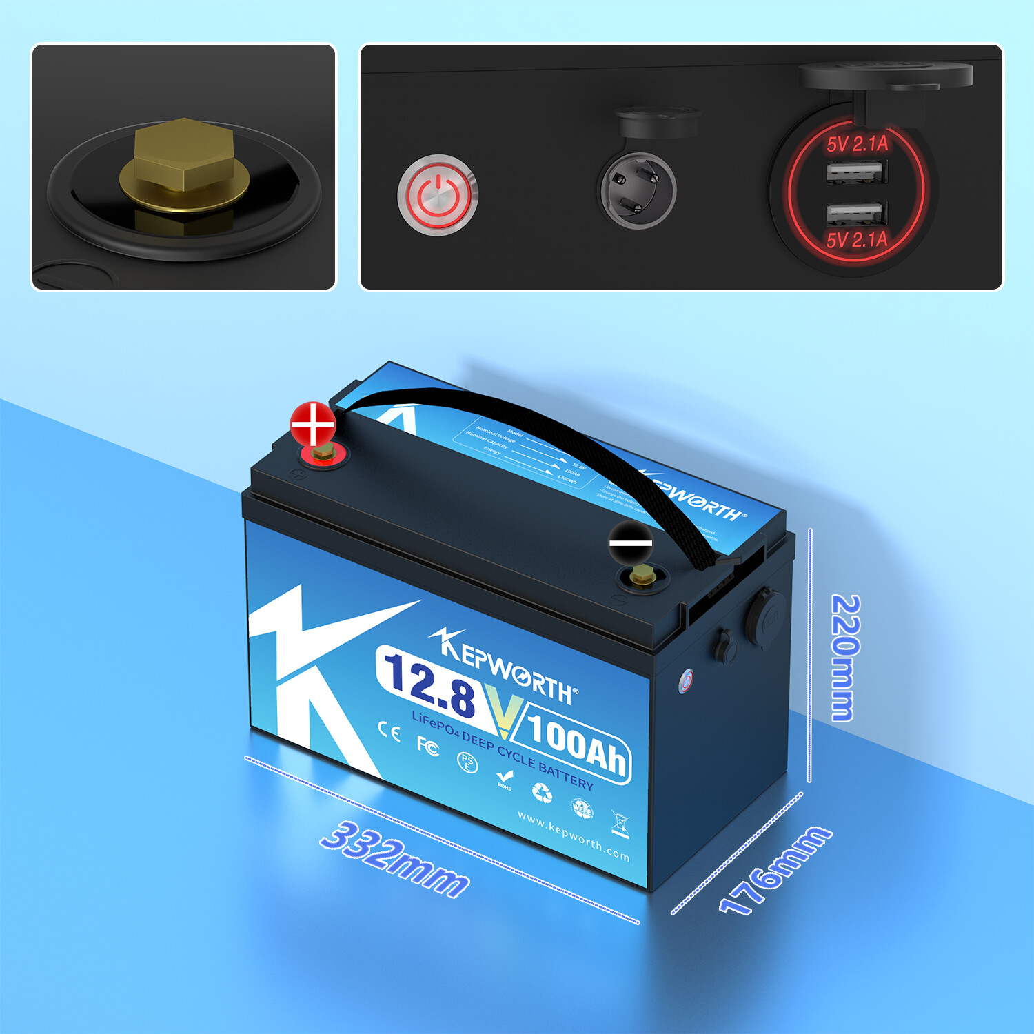 12V 100Ah LiFePO4 Battery BMS Solar 10 years lifespan 20000+Deep Cycle RV Camper