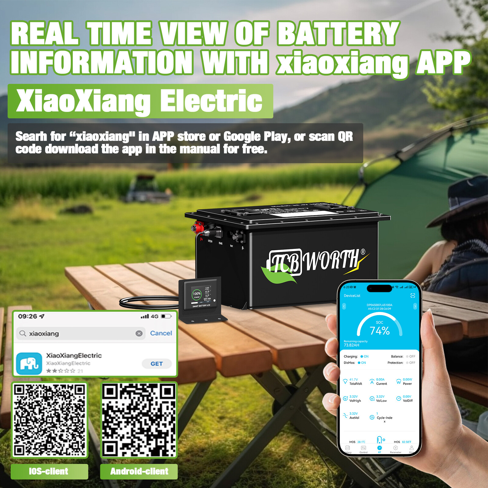 36V 105Ah Golf Cart LiFePO4 Battery 200A BMS Bluetooth for Yamaha EZGO Club Cart