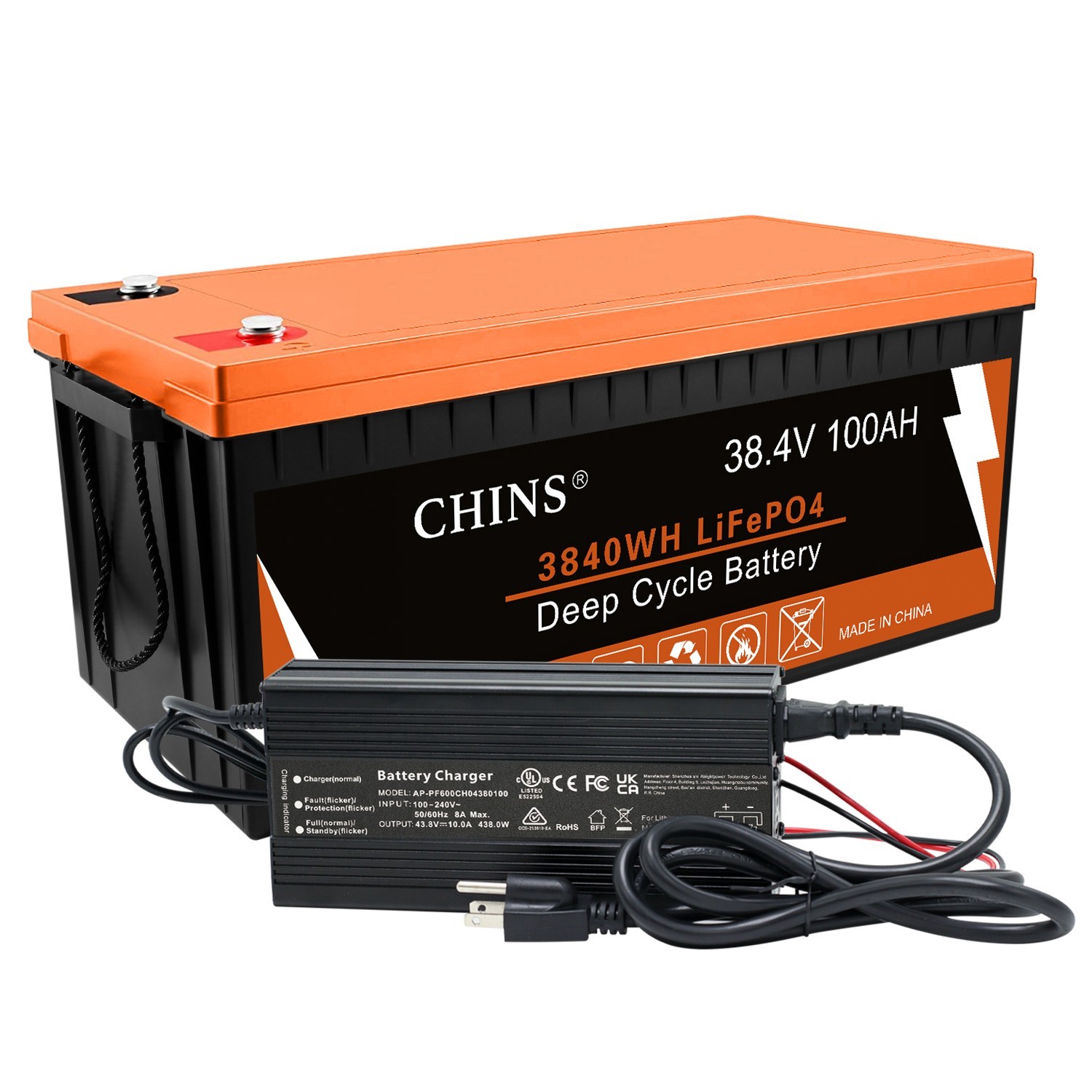 CHINS LiFePO4 Battery 12V 20AH 50AH 100AH Deep Cycle Lithium Battery Gff-Grid