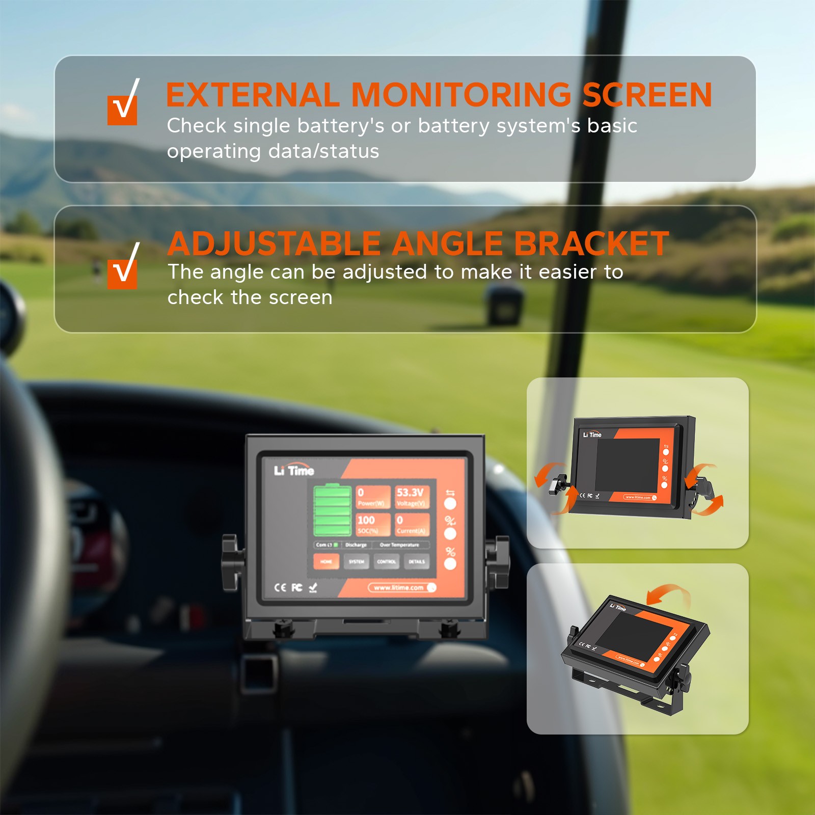 Refurbished LiTime RS485 Realtime Monitoring Display For LiFePO4 Lithium Battery