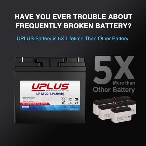 UPLUS LP12-20 12V 20Ah AGM Battery, Rechargeable SLA Deep LP12-20 (12V 20Ah)