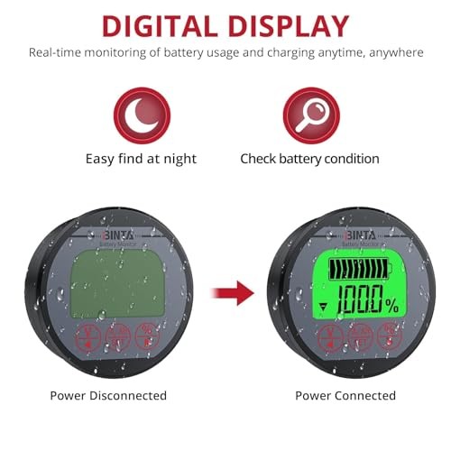 Battery Monitor with Shunt 8-120V Voltmeter Ammeter, Voltage Current 0-500A
