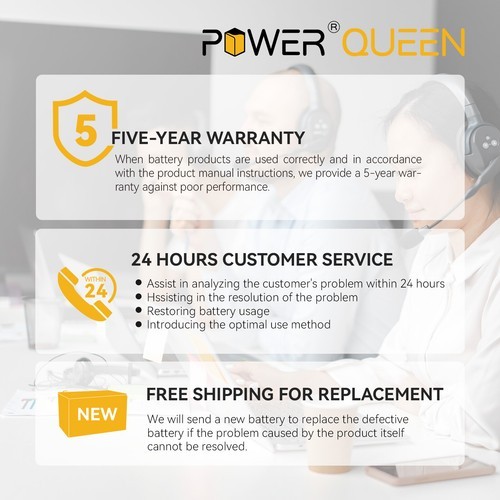 Power Queen 12V 50Ah LiFePO4 Smart Lithium Iron Battery W/BMS IP65 For Solar RV