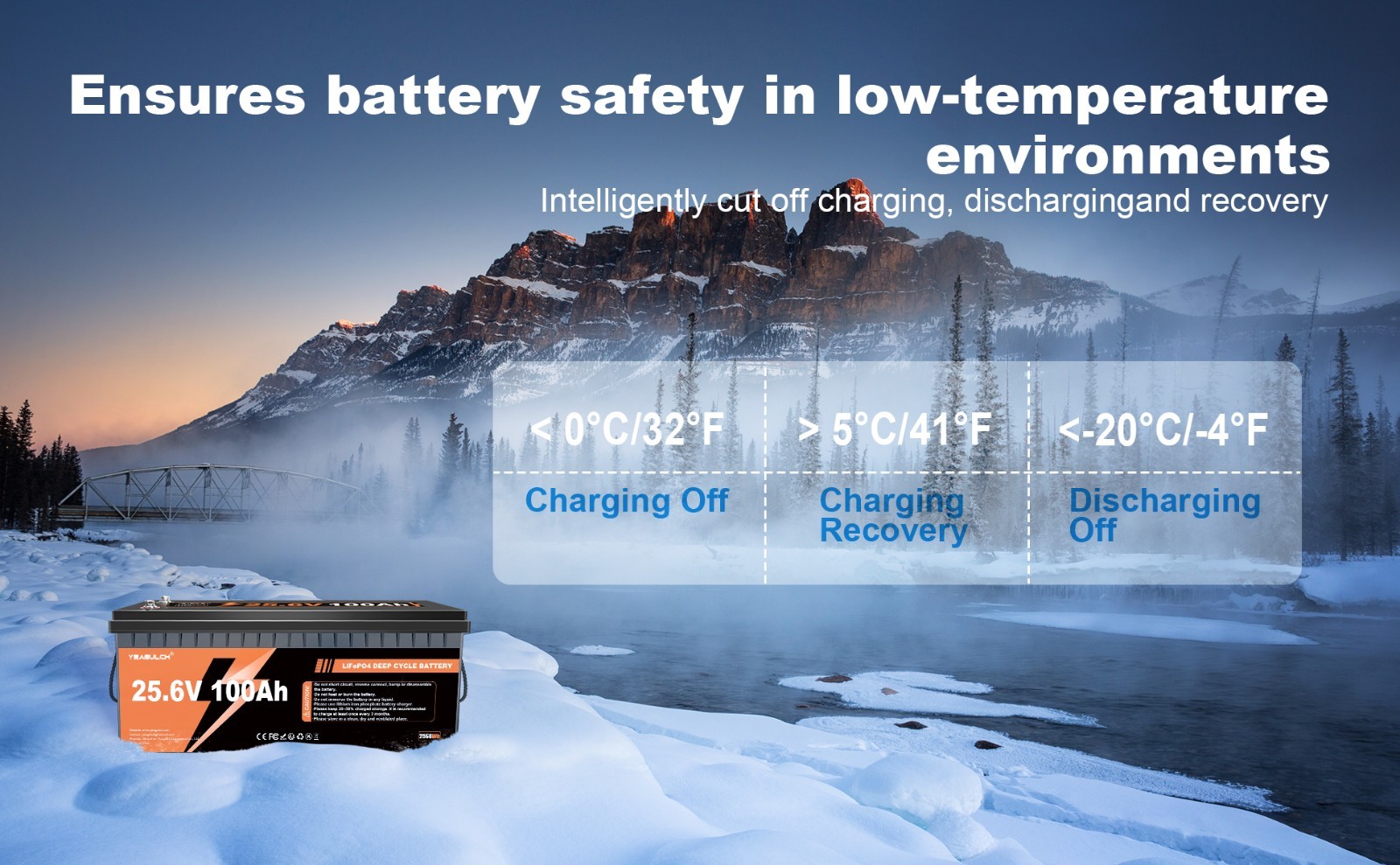 24V 100Ah LiFePO4 Lithium Battery 100A BMS Deep Cycle For RV Backup Power Supply