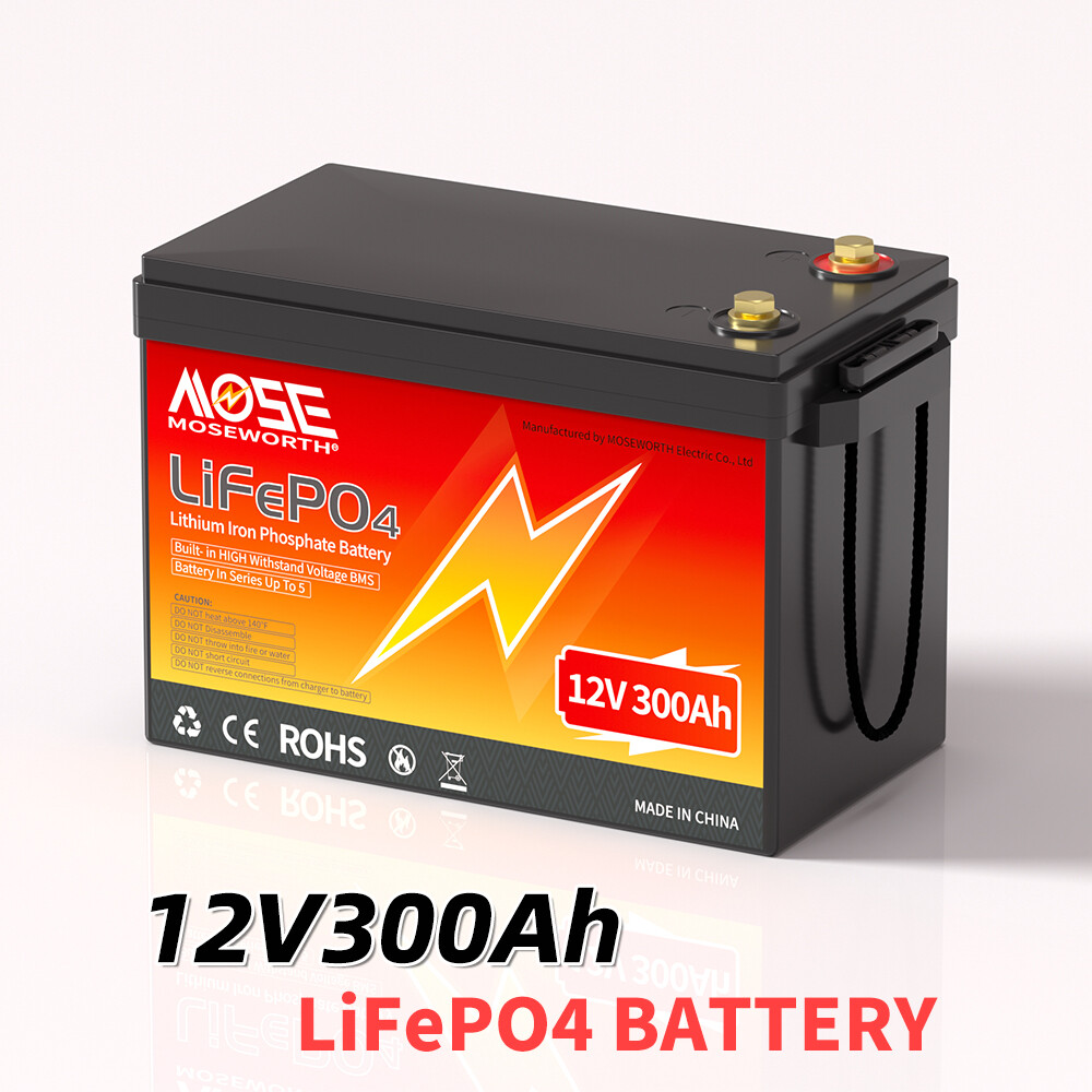 LiFePO4 12V 300AH Lithium Battery 15000+Cycles 200A BMS Solar Off-grid RV 3.8kwh