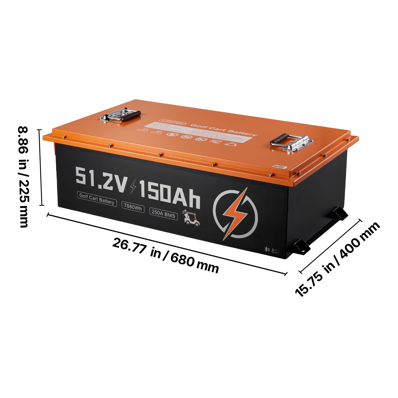 Uimoso 48V 51.2V 150AH Lithium Battery with Charger & Bluetooth Control