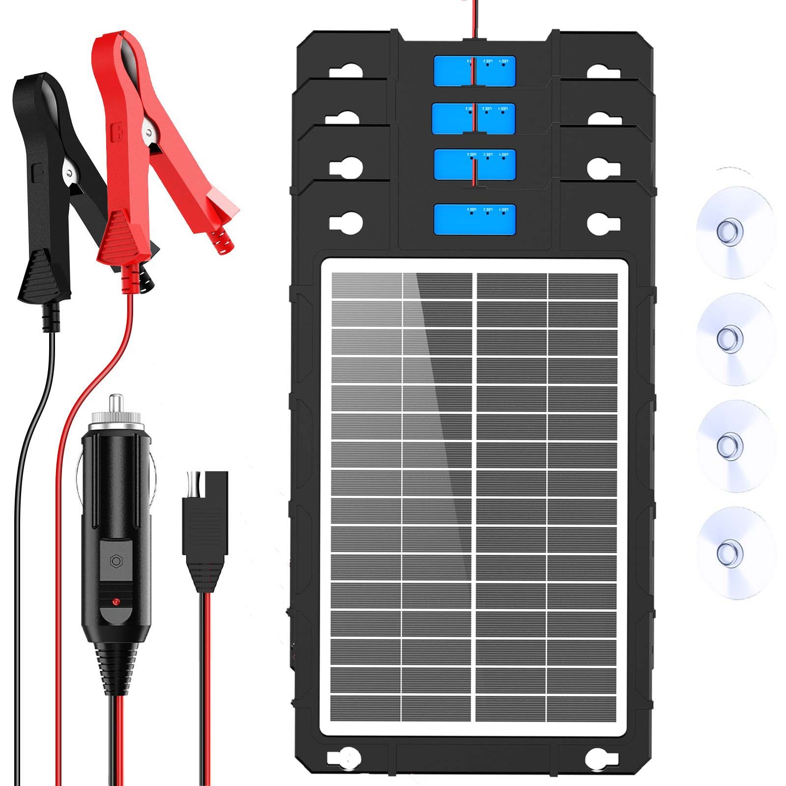 7.5Watt*4 12V Trickle Charger Battery Charger Solar Panel Maintainer Boat Car RV