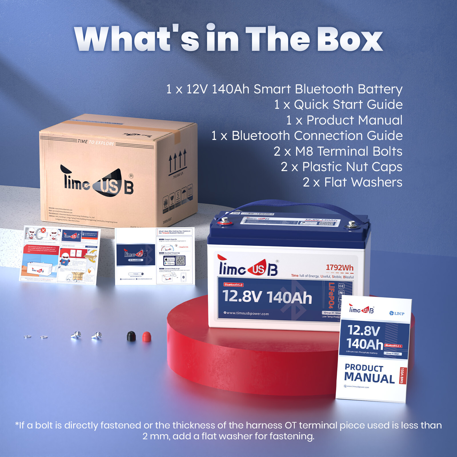 2/3/4 Pack 12V 140Ah Bluetooth LiFePO4 Battery with Low Temp Cut Off Protection