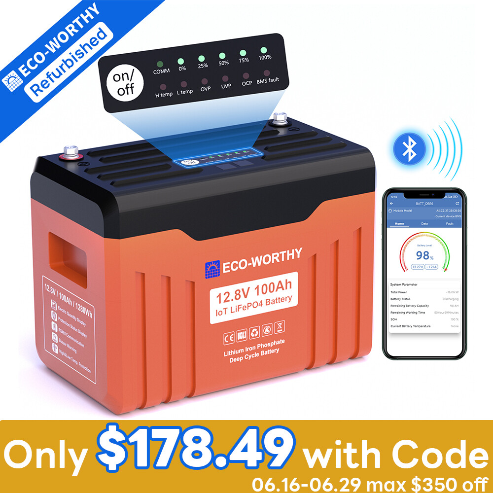 ECO-WORTHY 12V 100AH LiFePO4 Lithium Battery Newsletter for RV Solar Panel