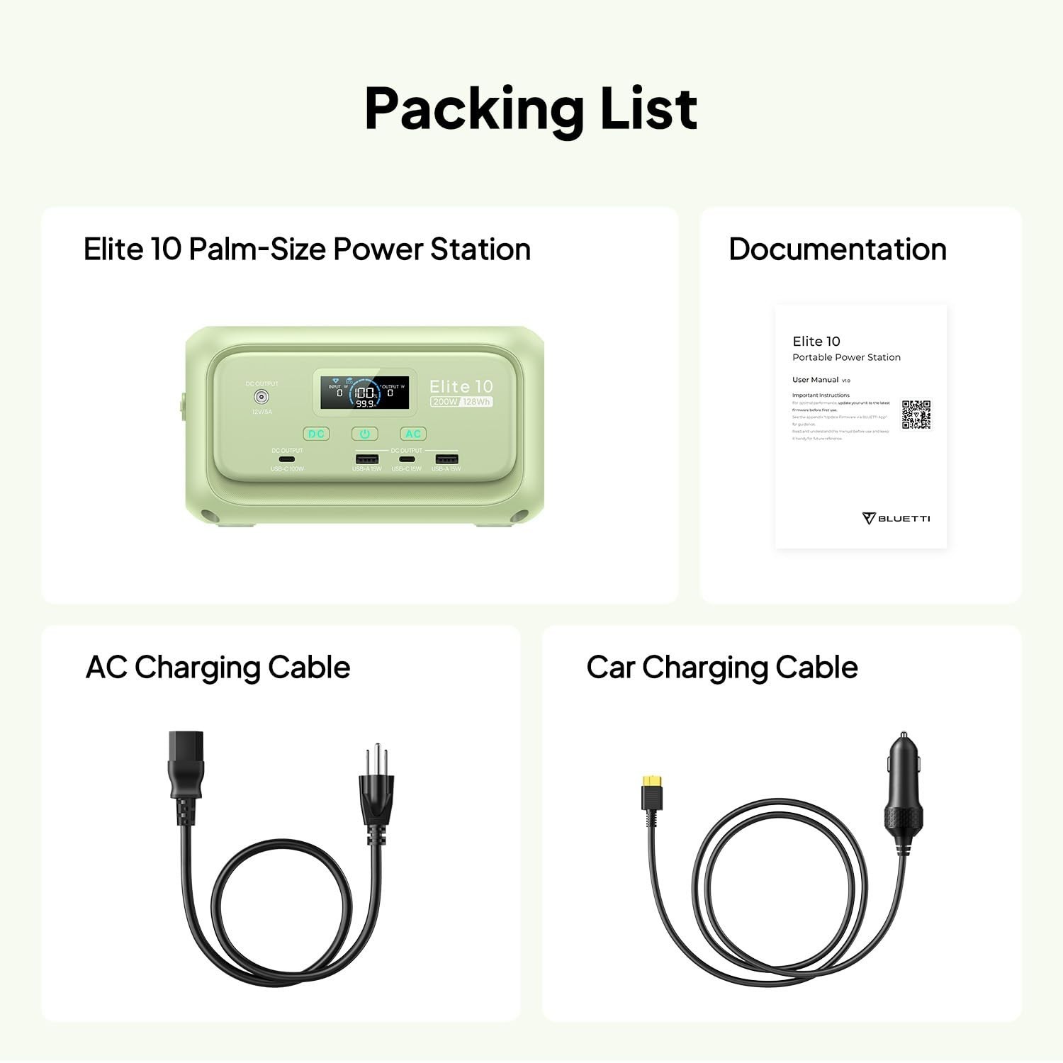 BLUETTI Elite 10 Mini Portable Power Station, 128Wh LiFePO4 Battery with 200W…
