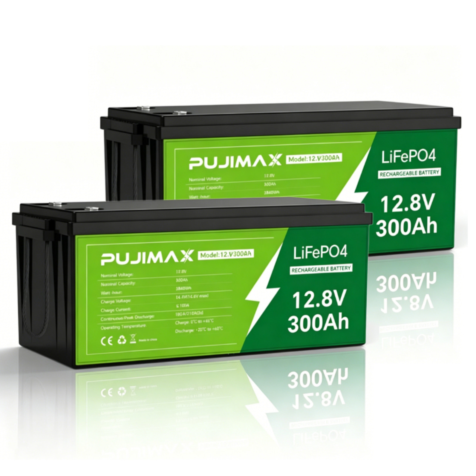 2x 300AH 12V Lithium LiFePO4 Battery 15000+ Deep Cycle BMS for Solar Off-grid RV
