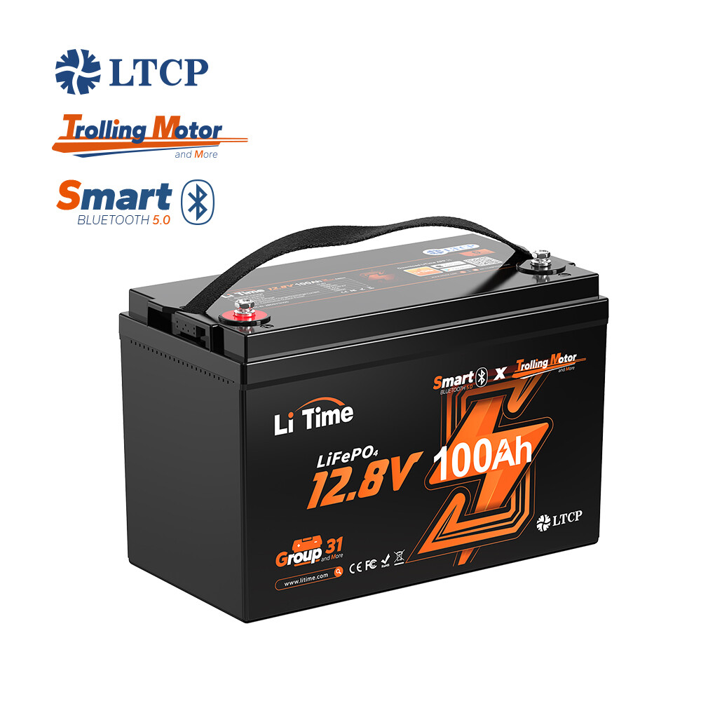 LiTime 12V 100Ah Group 31 Bluetooth Low-Temp LiFePO4 Lithium Battery For RV Boat