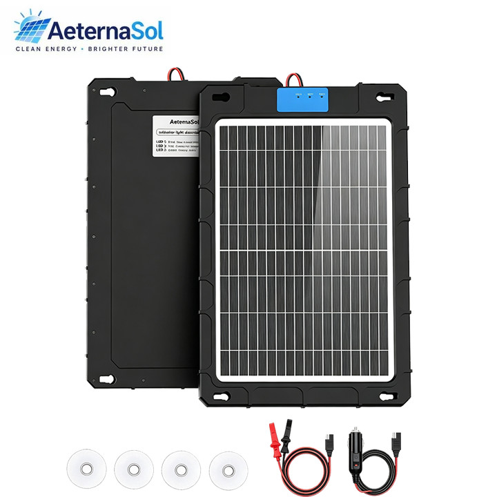 AeternaSol Solar Panel 18V Trickle Charger Battery Charger Kit Maintainer Car