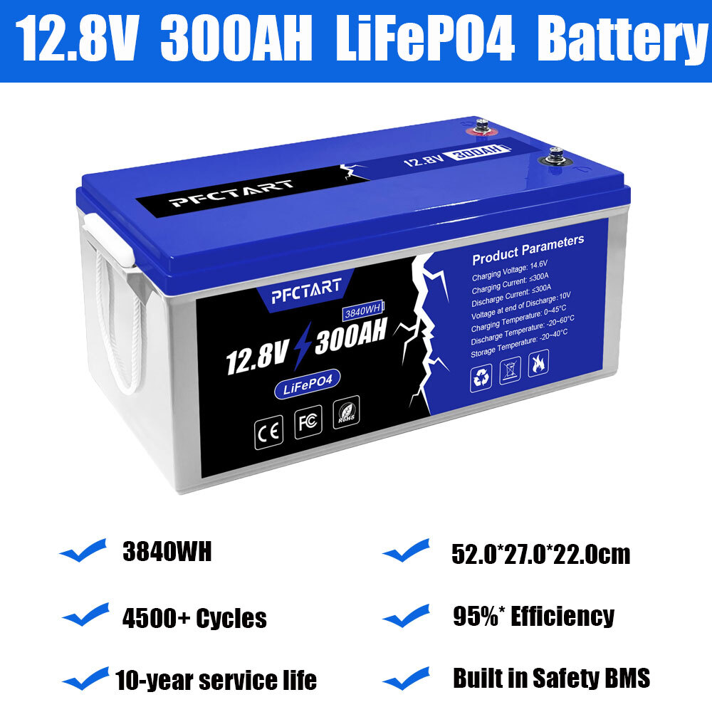 12V/24V/48V 300Ah LiFePO4 Lithium Battery BMS for Solar RV Off-grid