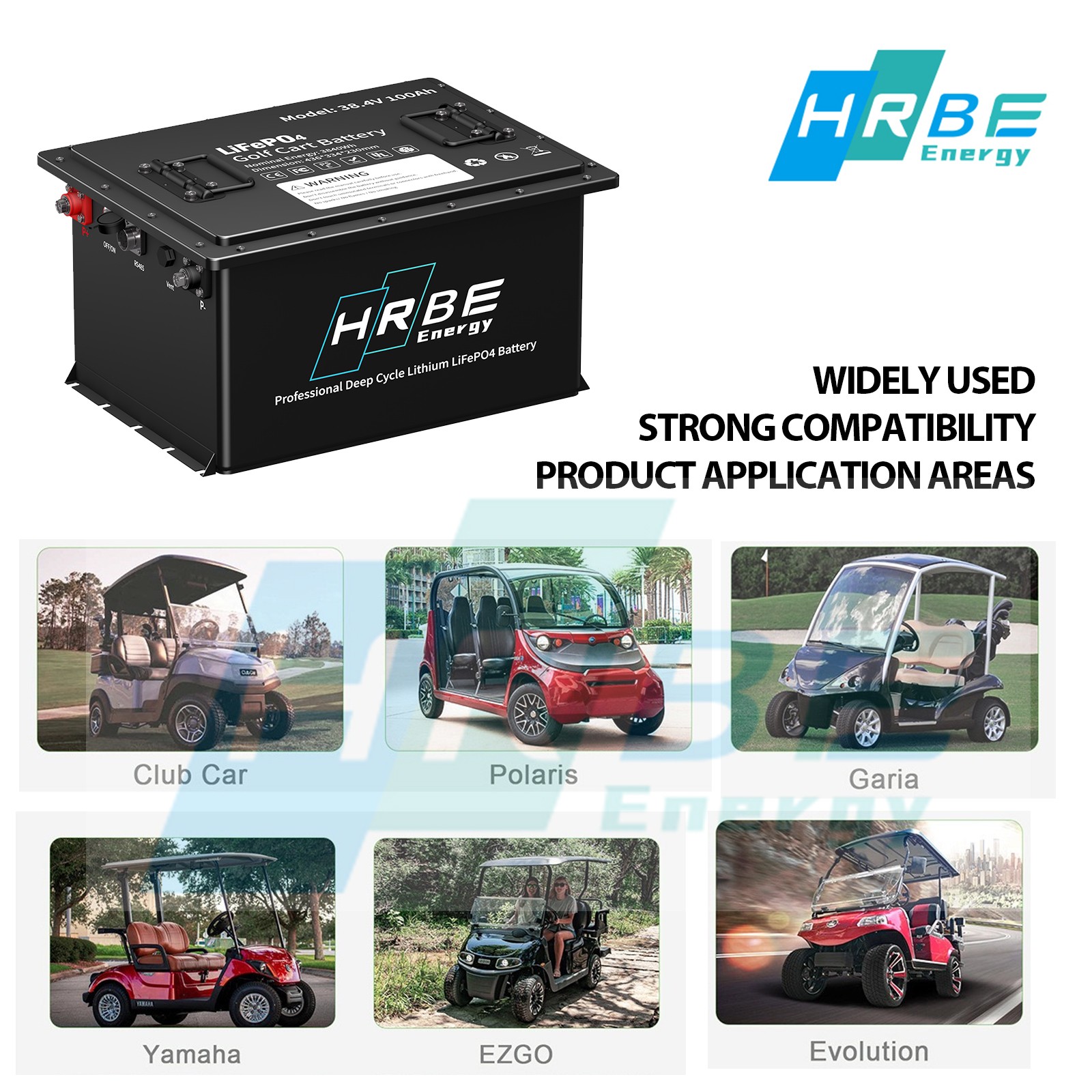 36V 48V 72V 105Ah Golf Cart LiFePO4 Lithium BT Battery 200A BMS+Monitor+Charger