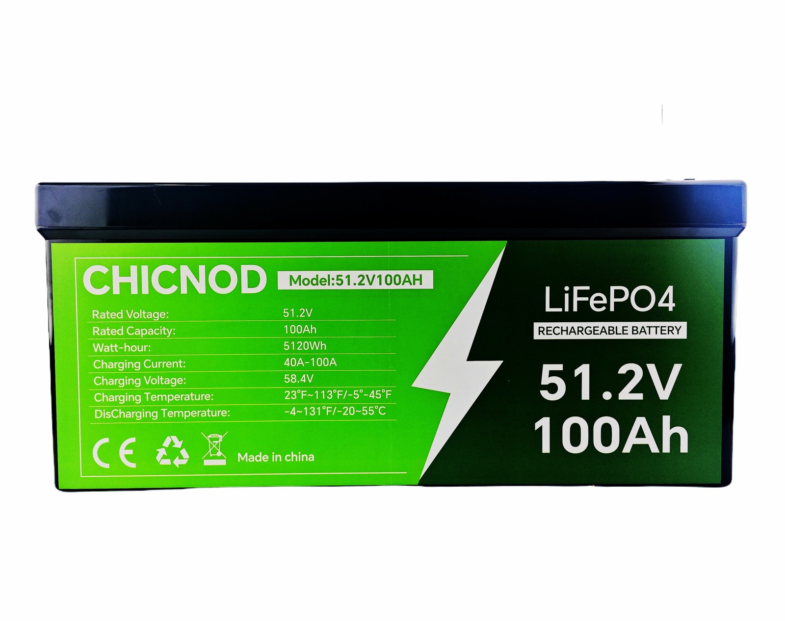 NEW 51.2V 100Ah LiFePO4 Lithium Battery Bluetooth BMS For Solar RV Golf Carts
