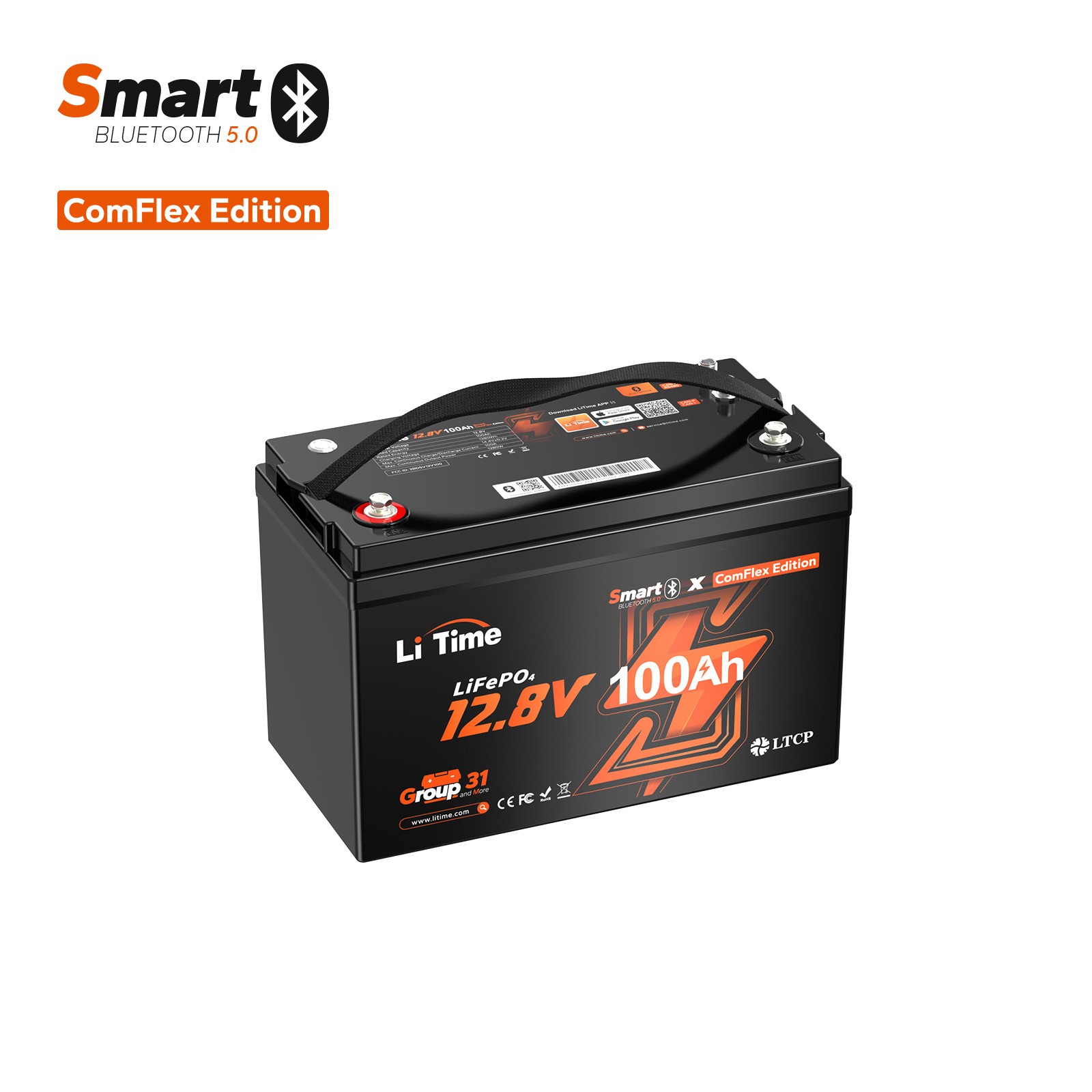 LiTime 12V 48V 100Ah Com Bluetooth Lithium Battery with Victron Communication