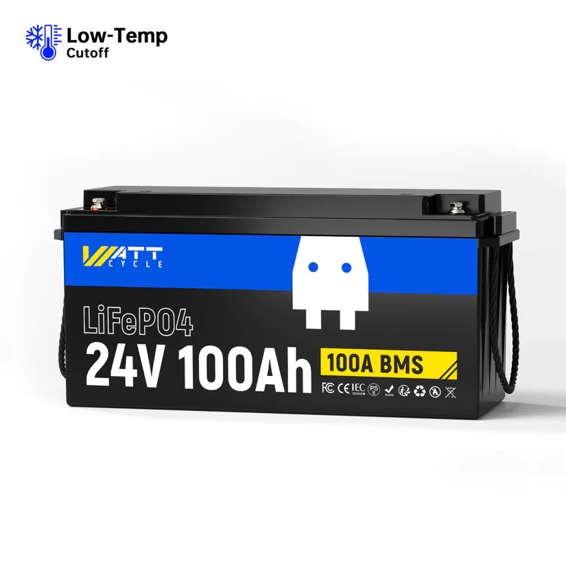 24V 100Ah Lithium LiFePO4 Battery 100A BMS 15000+ Cycles For RV Solar Off-grid