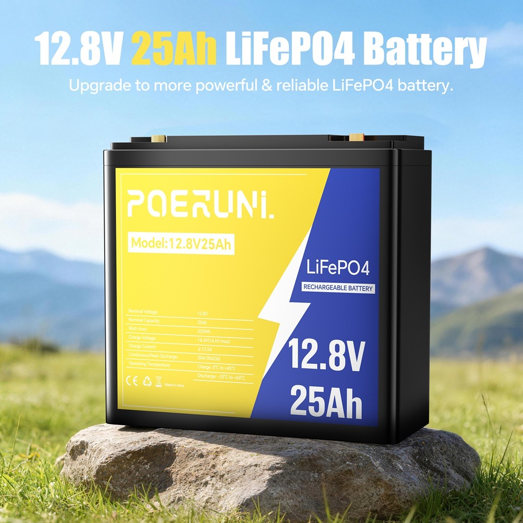NEW Li-ion Battery 12V 25Ah Rechargeable Lithium Reliable Deep Cycle BMS for RV