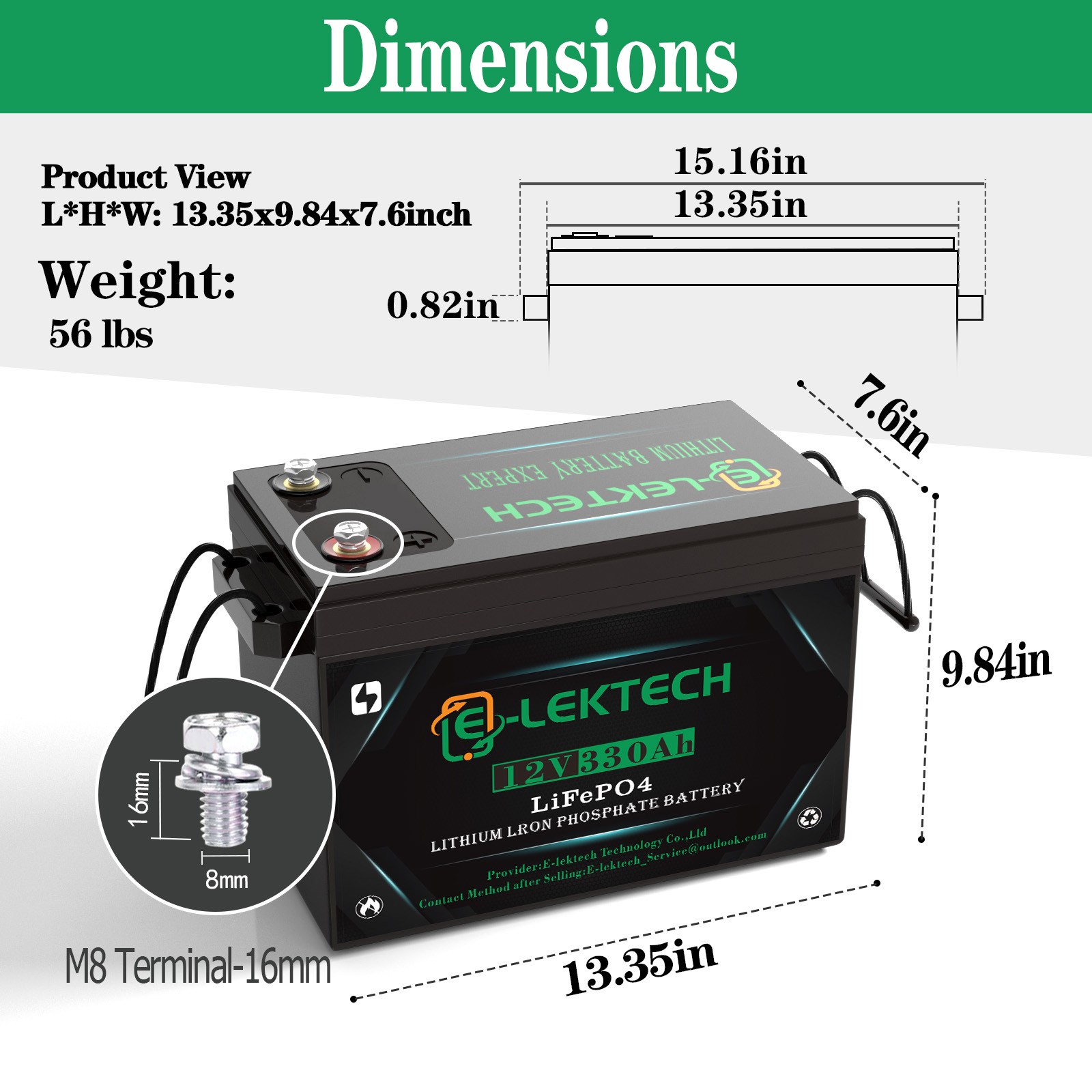 12V 300Ah 330Ah LiFePO4 Lithium Battery Built-in 200A BMS For Solar Off-grid RV