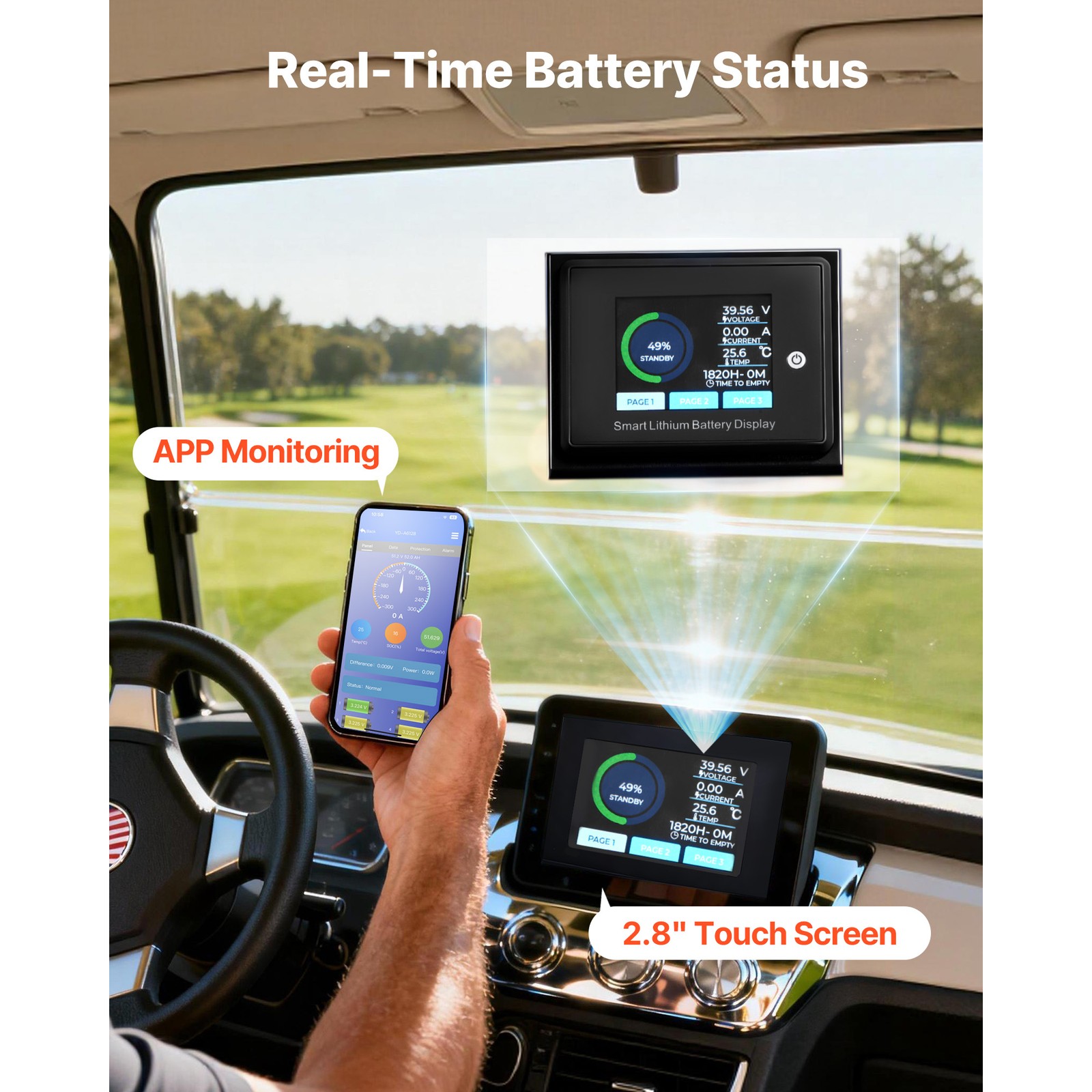 Uimoso 36V 150Ah Lithium Golf Cart Battery Kit Bluetooth 4000+ Cycle Metal Case
