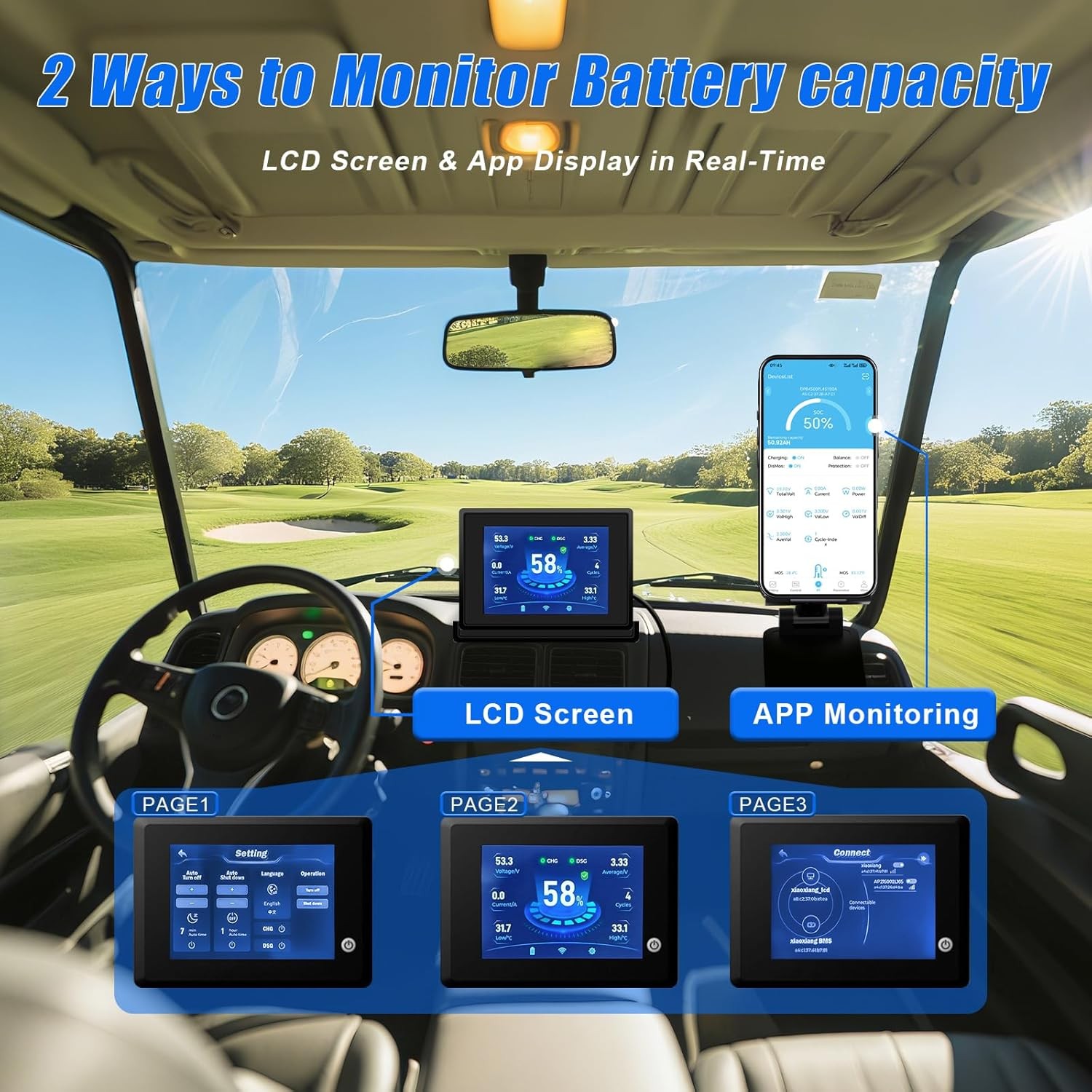 36V 150Ah LiFePO4 Golf Cart Lithium Battery 200A BMS Bluetooth +25A Charger RV