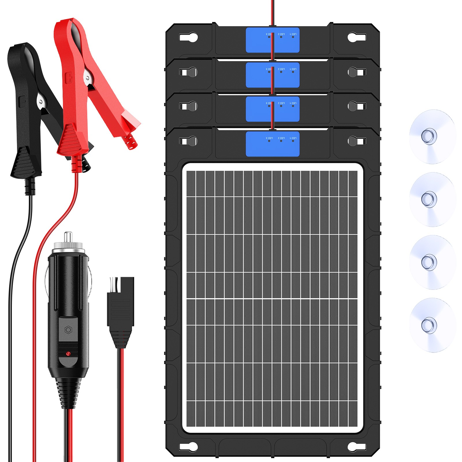 12Watt*4 12V Trickle Charger Battery Charger Solar Panel Maintainer Boat Car RV