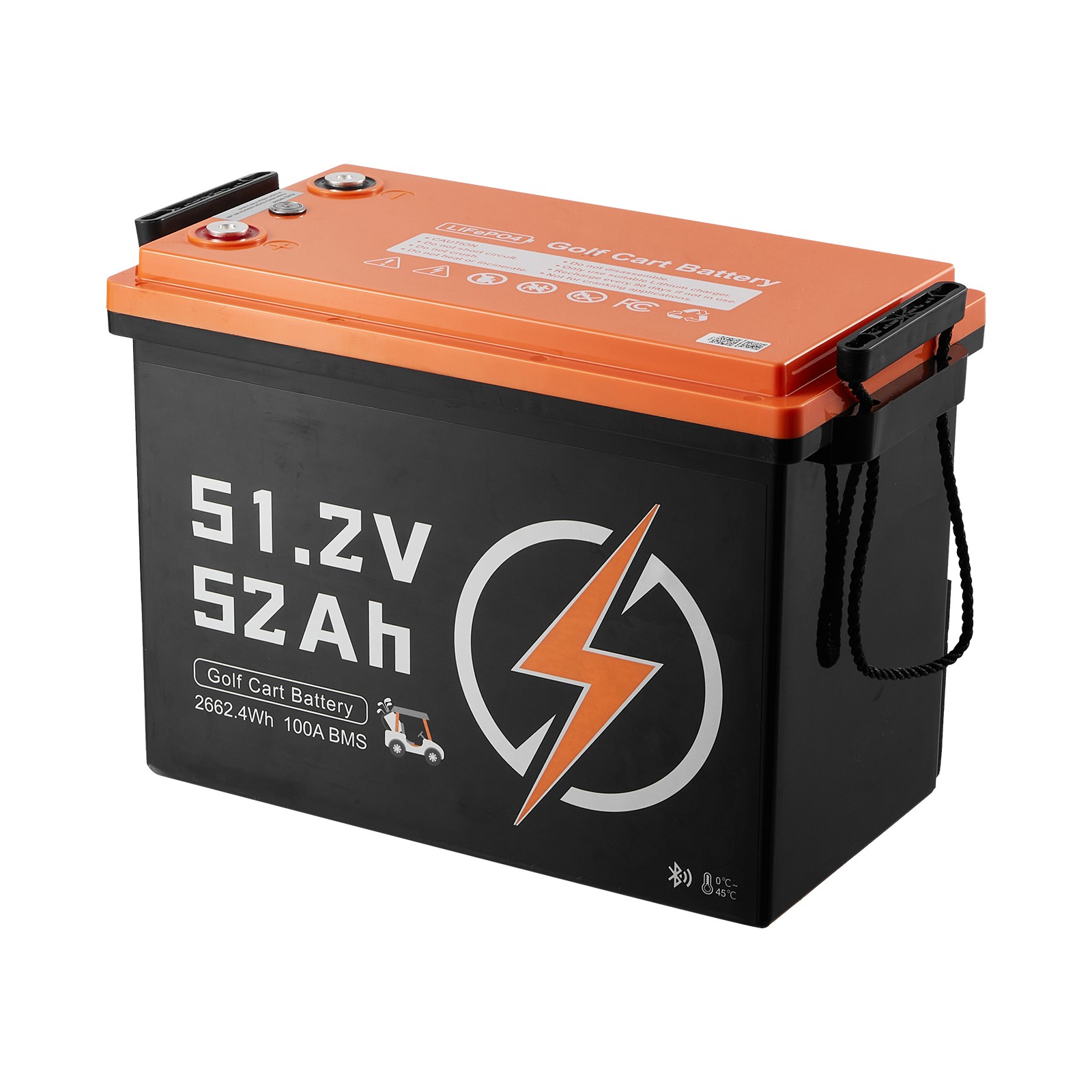 Uimoso 48V 52Ah Lithium Golf Cart Battery with 15A Charger and Bluetooth App