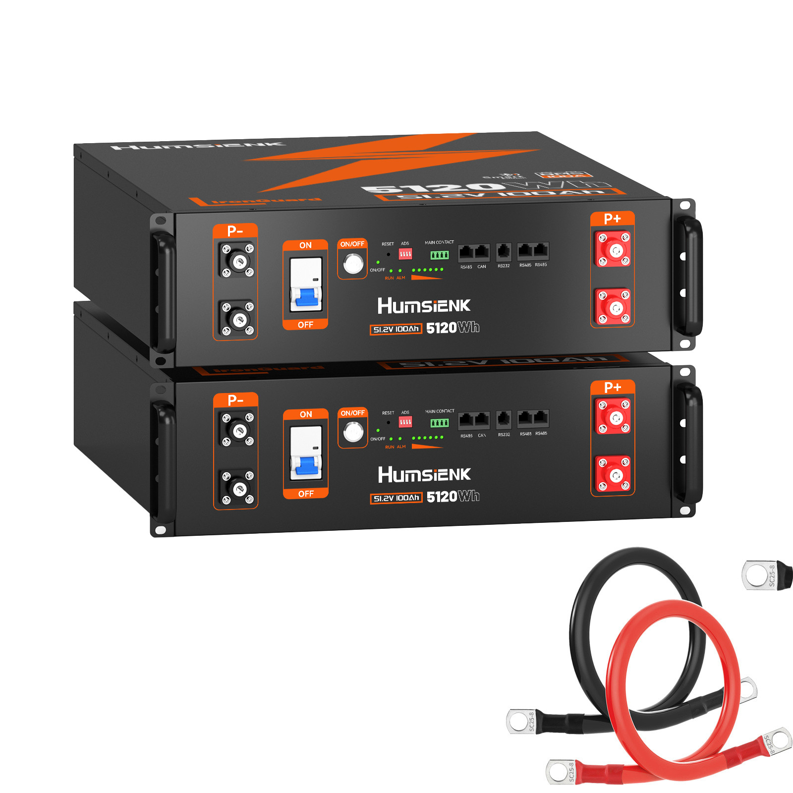 Humsienk 48V 100Ah LiFePO4 Battery 5.12kWh 3U Server Rack BYD Solar System Lot