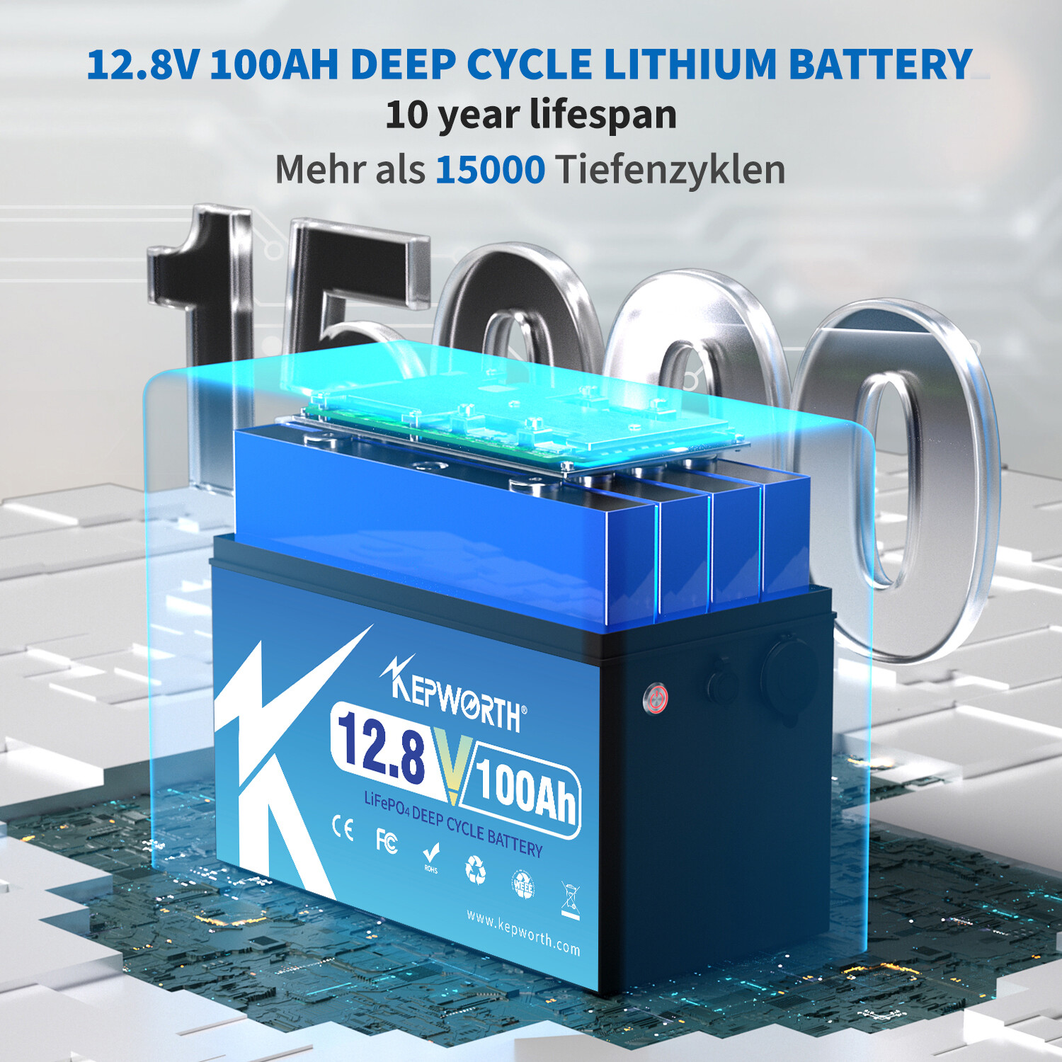12V 100Ah LiFePO4 Battery BMS Solar 20000+Deep Cycle RV Camper Trolling motor