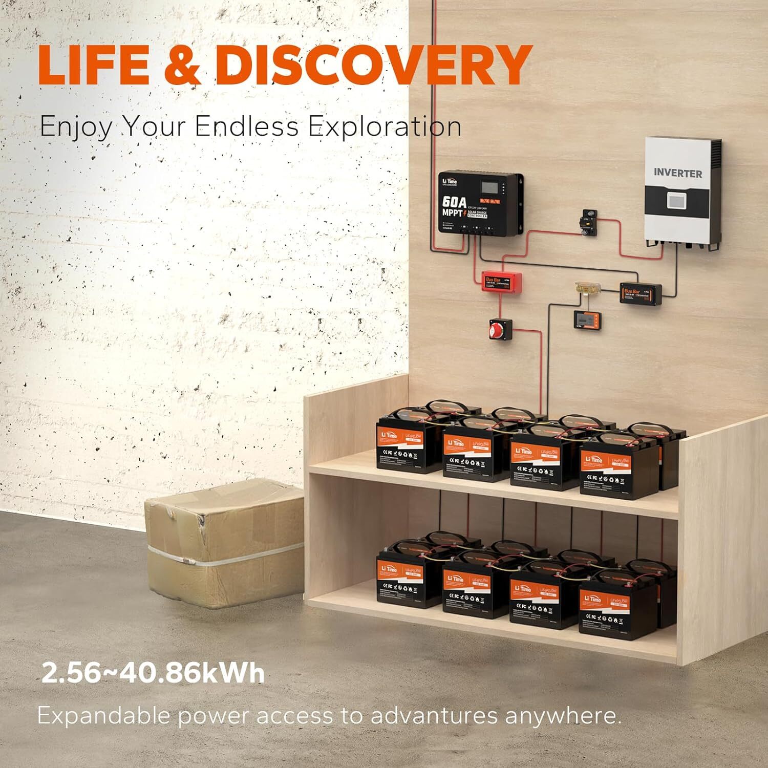 Litime 12V 50Ah LiFePO4 Lithium Battery for RV Trolling Motor Marine Solar