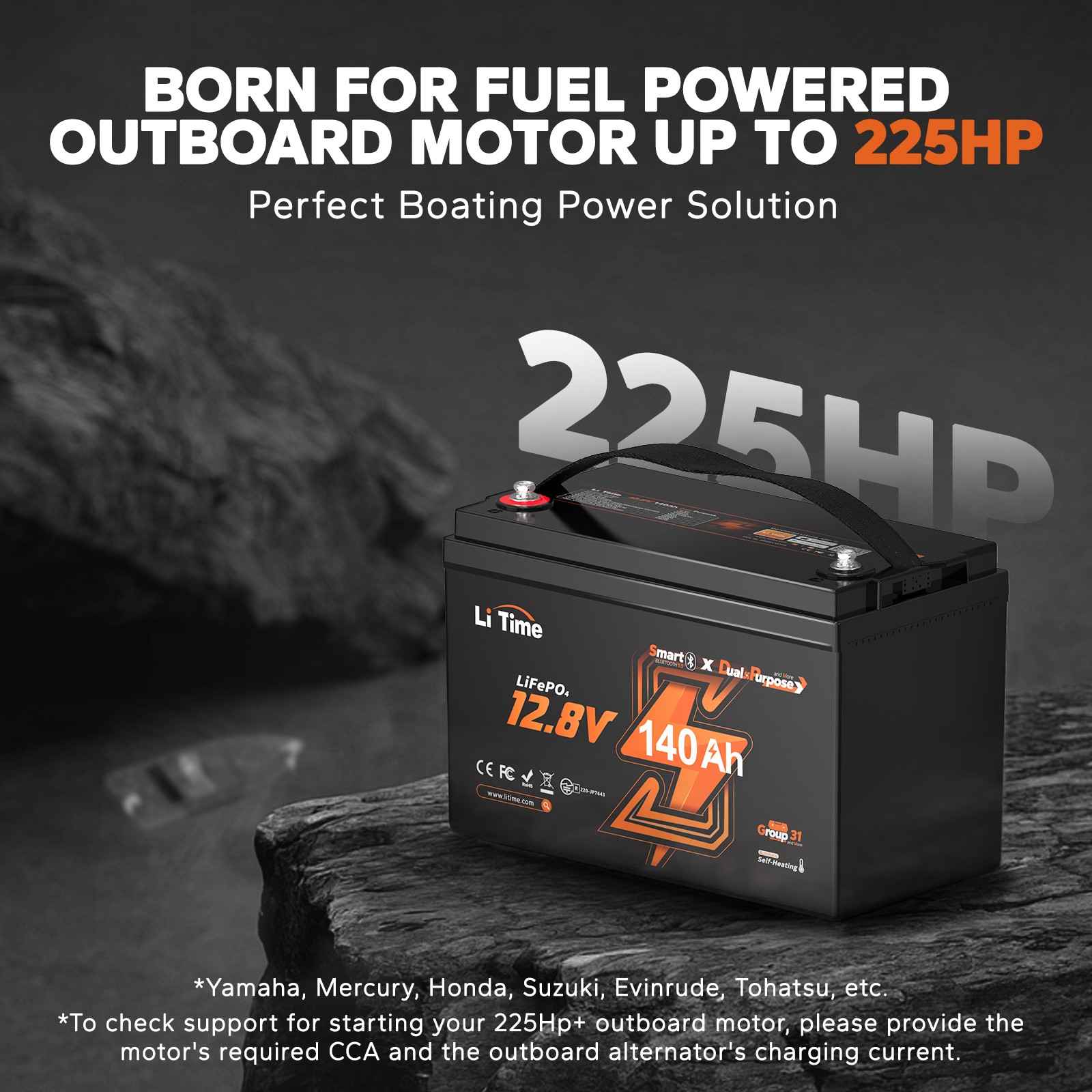Refurbished LiTime 12V 140Ah CCA 900 Dual Use Lithium LiFePO4 Starting Battery