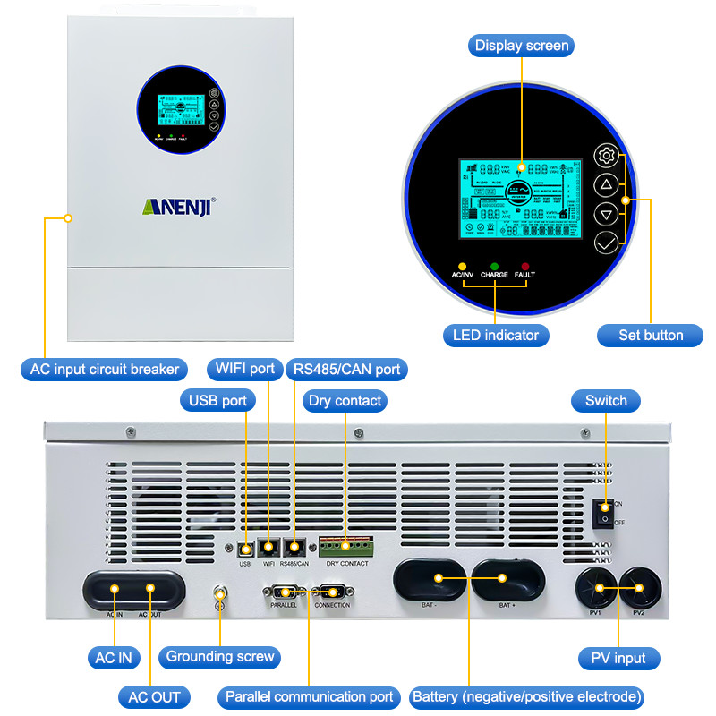 16KWh 48V 314Ah LiFePO4 Lithium Battery + 12KW Solar Inverter 120V 240V US STOCK