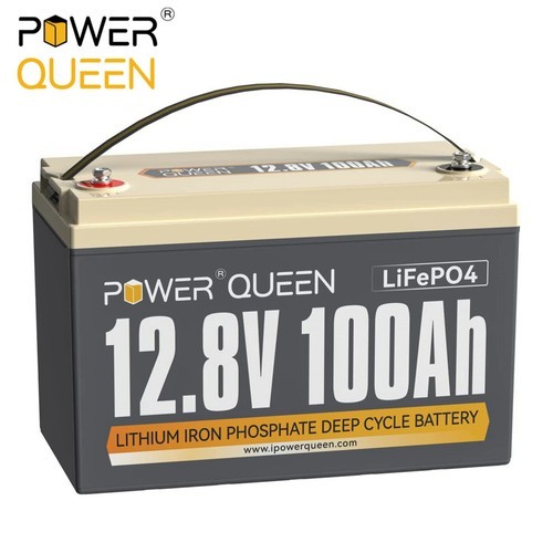 Power Queen 2 Packs 12V 100Ah Lithium LiFePO4 Battery for RV Boat Solar Off grid