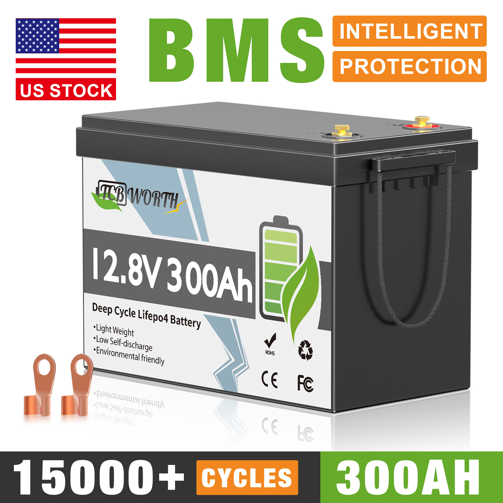 Mini 12V 300Ah LiFePO4 Lithium Battery 200A BMS for Solar RV Off Grid Marine