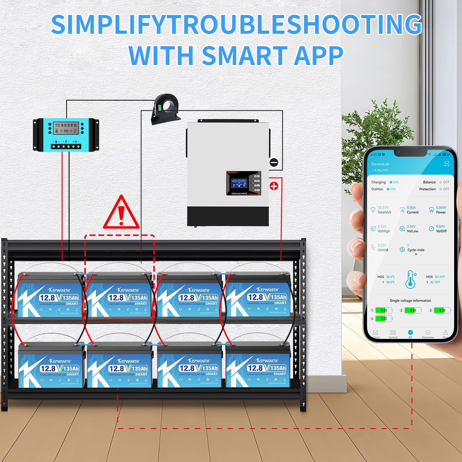 12V 135Ah Lithium LiFePO4 Battery Bluetooth BMS Smart for RV Solar Boat Off-grid