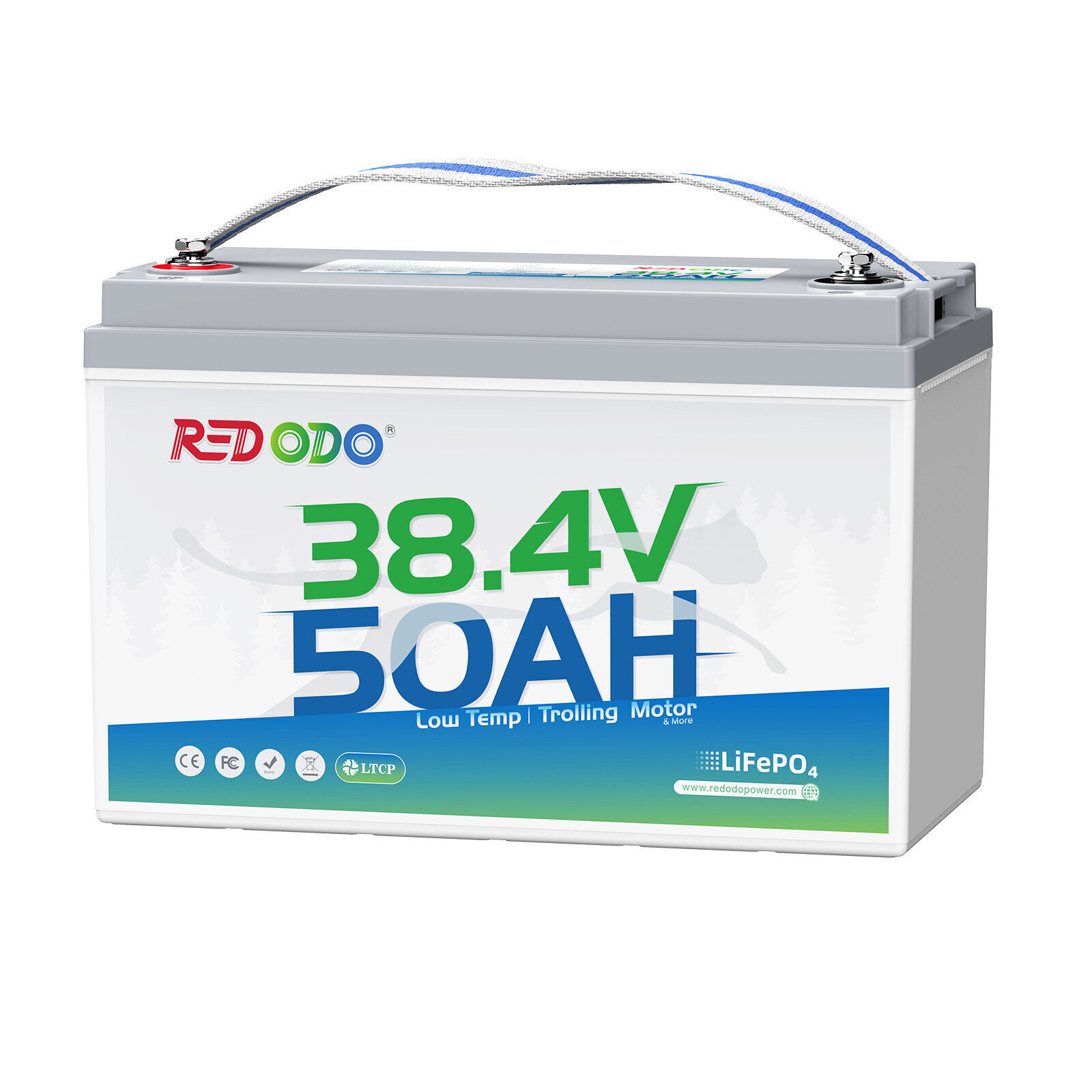 Redodo 12V 24V 36V 50Ah LiFePO4 Battery for 20-120 lbs Trolling Motor Kayak Boat
