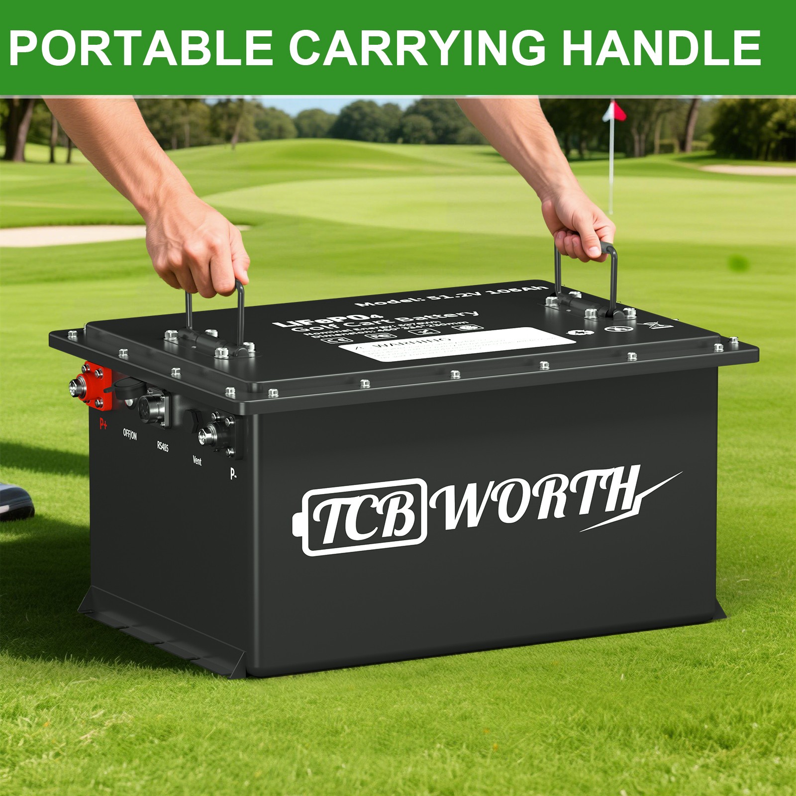 48V 105AH Lithium Golf Cart Battery 200A BMS for EZGO Club Car Yamaha&20A Charge