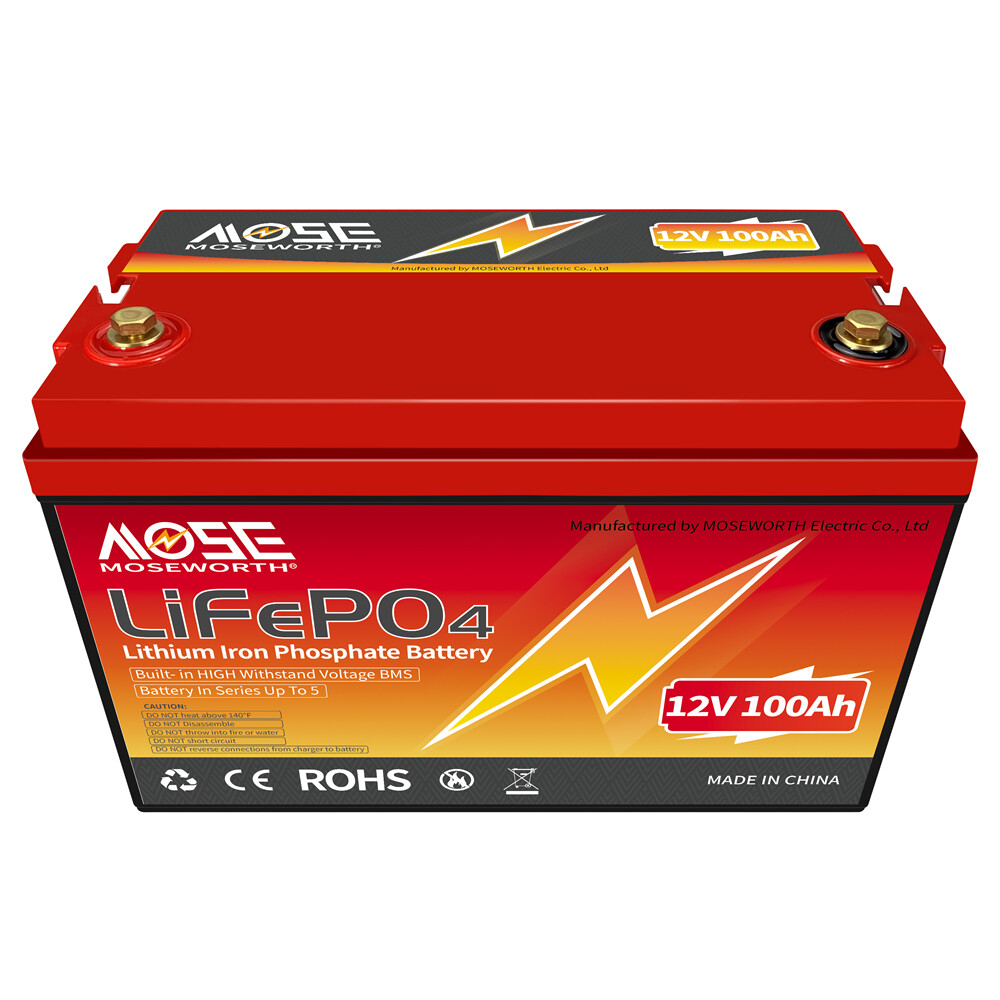 1-4 Pack 12V 100Ah LiFePO4 Lithium Battery 15000+Cycle BMS for RV Solar Marine
