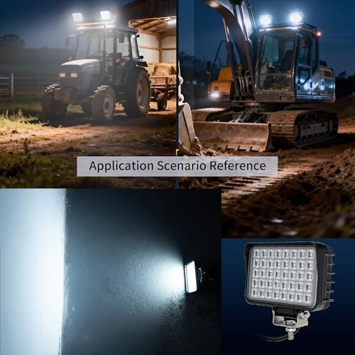LED Tractor Truck Work Auxiliary Lights 10-30V 2Pcs 6Inch Heavy Flood Beam