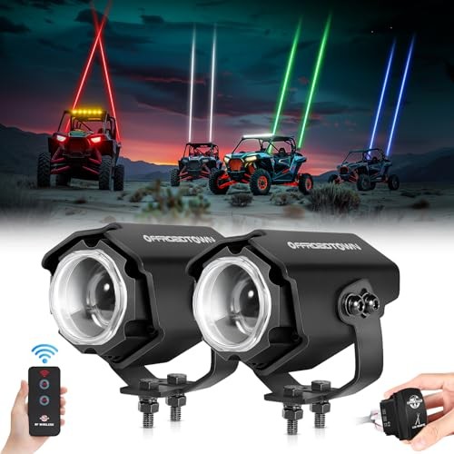 Whipless LED Whip Light with Switch & Remote LED Pods Chase Light Antenna RGBW