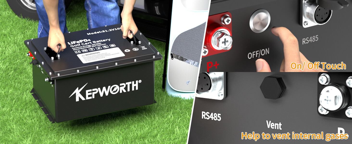 48V (51.2) 105Ah Lithium Golf Cart Battery BMS 20000+ Cycles LiFePO4 10.24kW
