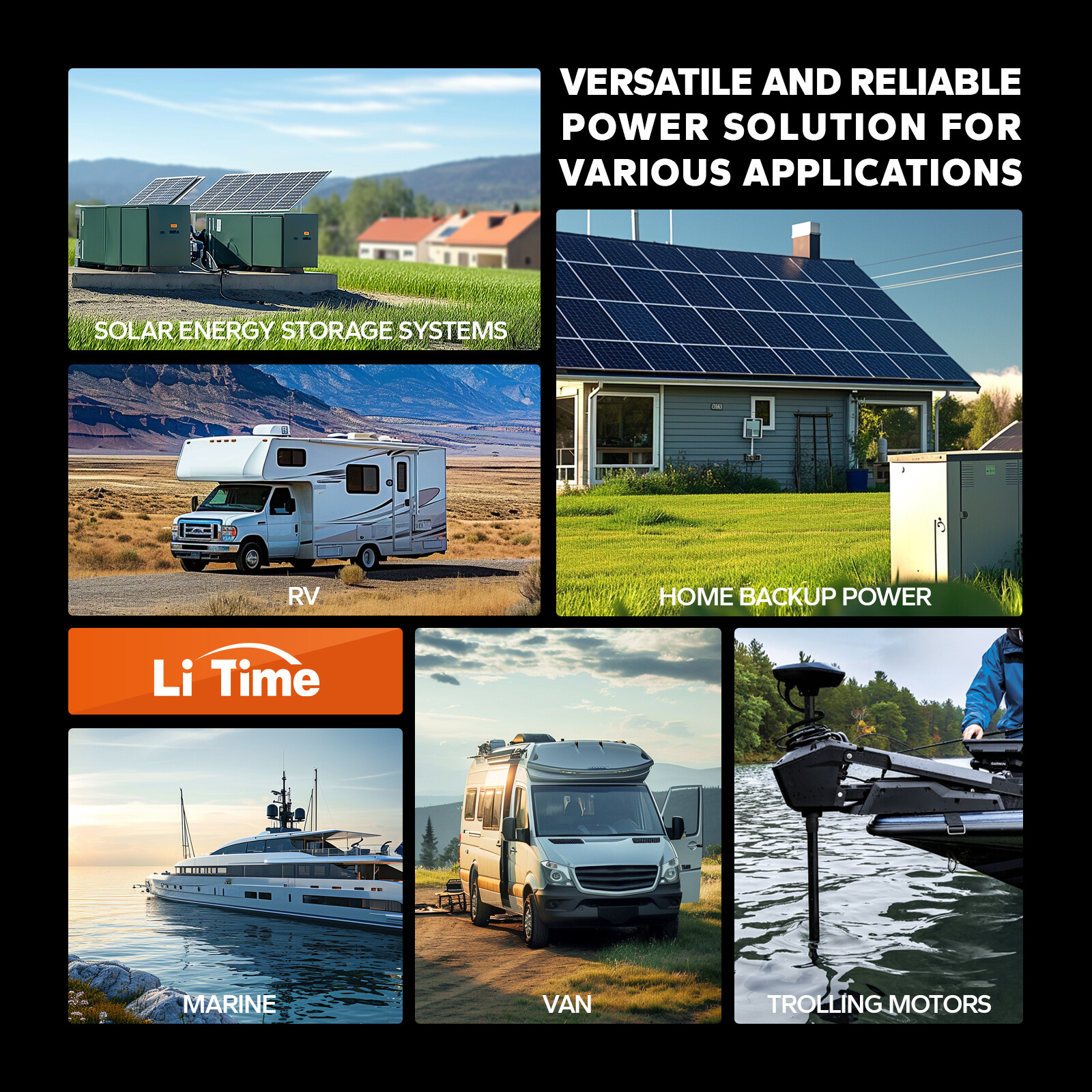 LiTime LiFePO4 Lithium Battery 12V 200Ah PLUS 200A BMS for RV Solar Off-Grid