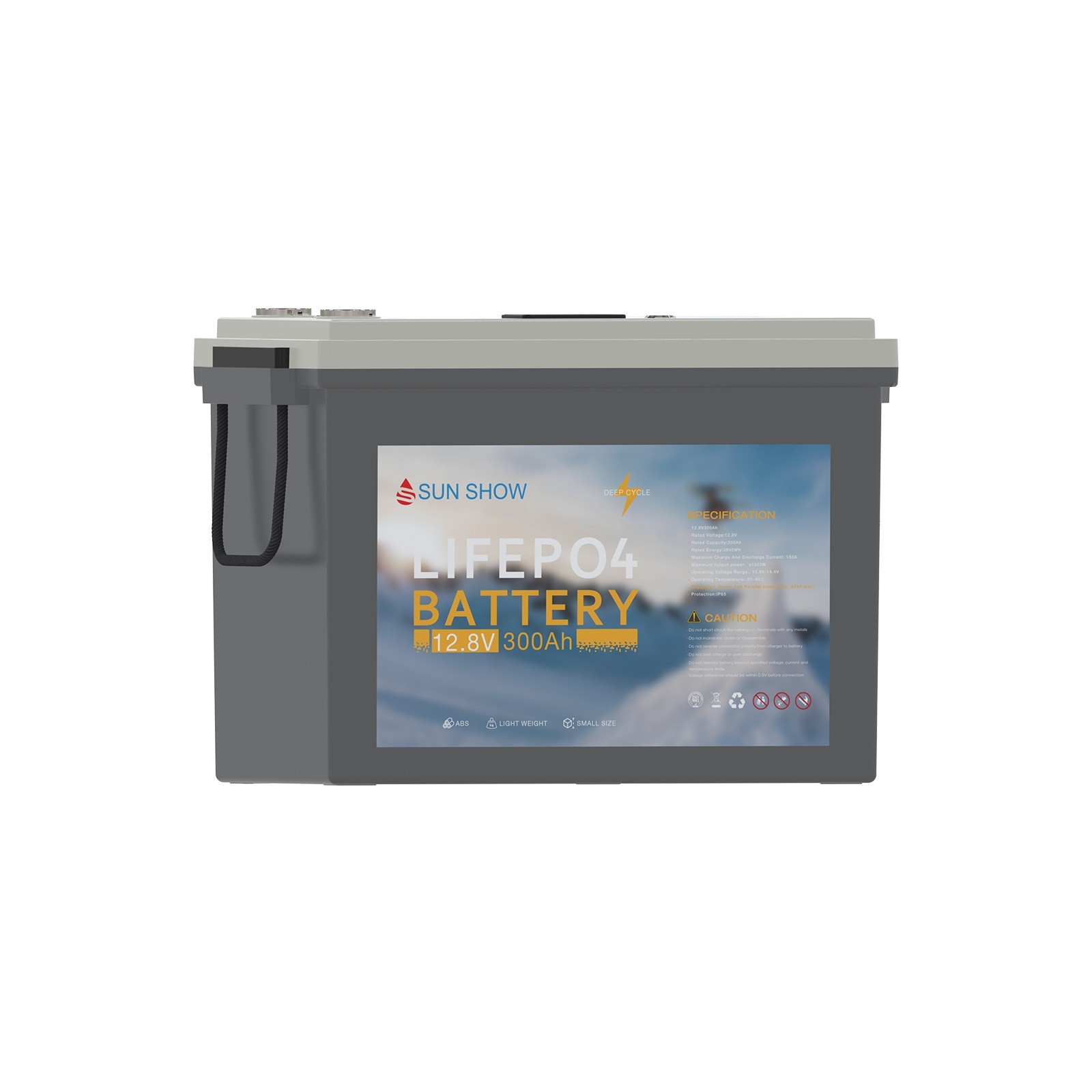 12.8V 300Ah LiFePO4 Lithium Battery BMS 150A IP65 Marine Trolling Motor 3840Wh