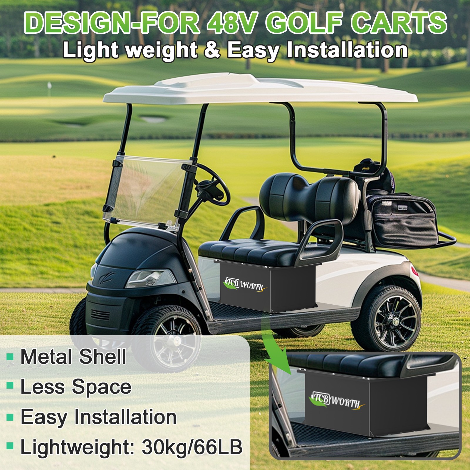 36/48V 60Ah 105Ah LiFePO4 Lithium Battery BMS for Golf Cart Club Car EZGO TXT